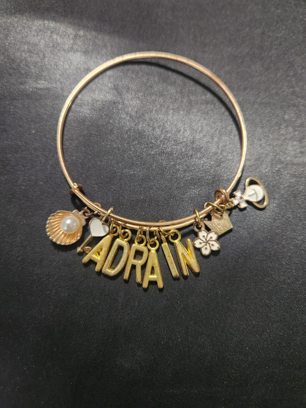 Gold-Tone 'Adrian' Charm Bangle Bracelet